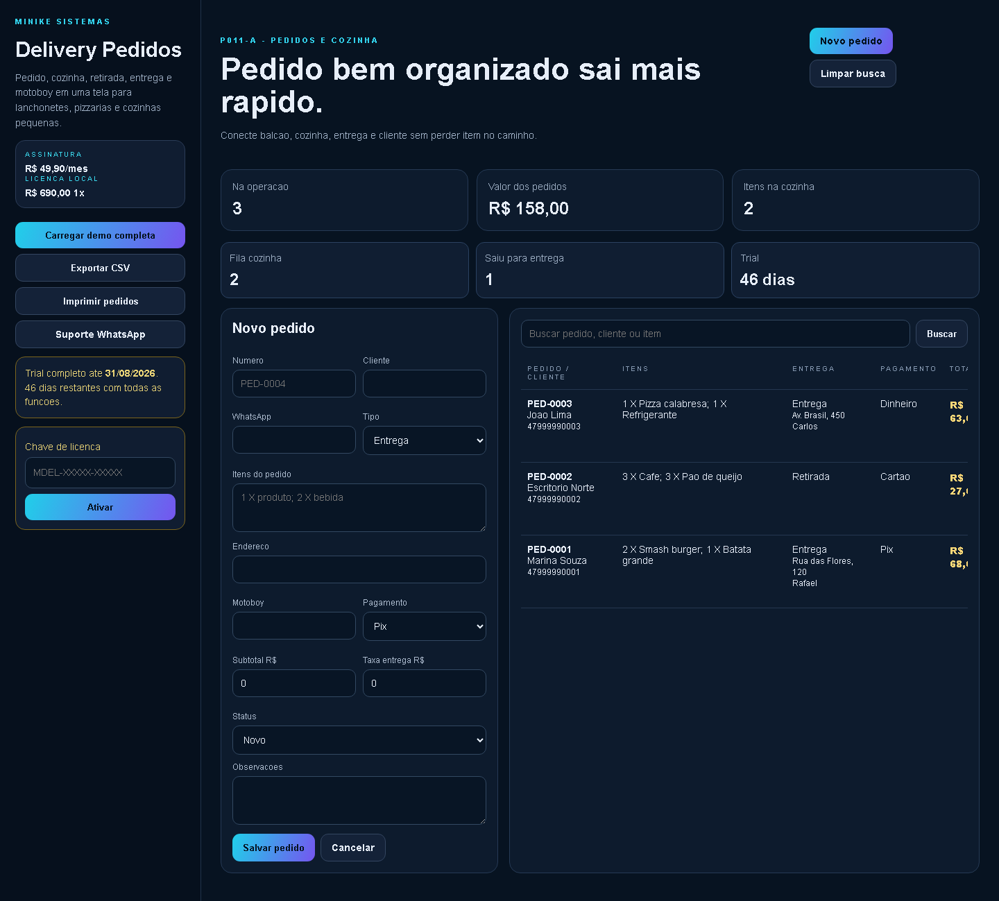Print real de Delivery Pedidos Simples