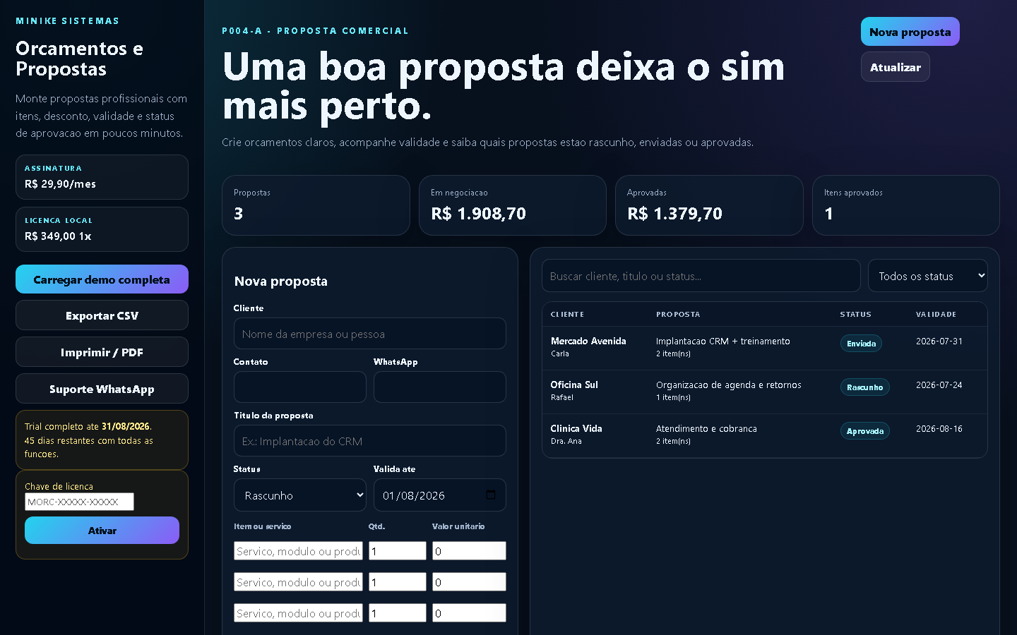 Print real de Orcamentos e Propostas